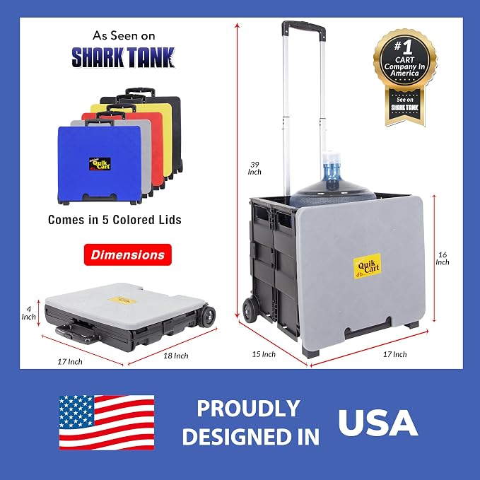 dbest products Quik Cart Collapsible Rolling Crate on Wheels - Image 4