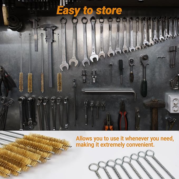 8Pcs Tube Cleaning Brush, Brass Stainless Steel Engine Cleaning Brushes - Image 5