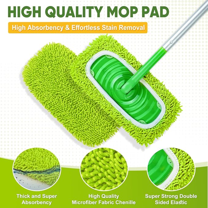 6-Pack Reusable Mop Pads Fit Swiffer Sweeper, Microfiber Cleaning Mop Pads - Image 3