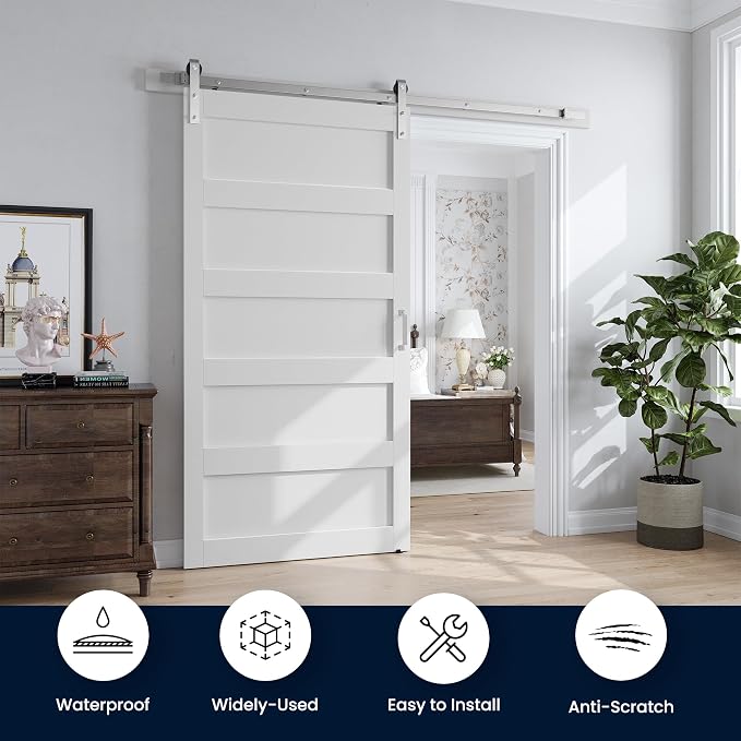 SmartStandard 42x84 inch White Barn Door - Image 2