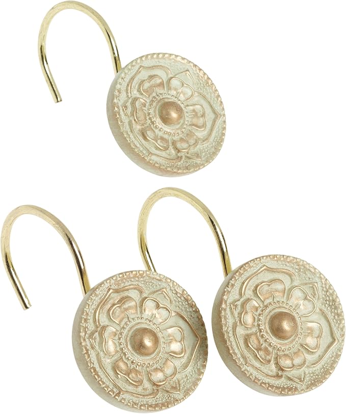 Carnation Home Fashions Provincial Ceramic Resin Shower Curtain Hook, Brushed by WehomeHousewareeInc