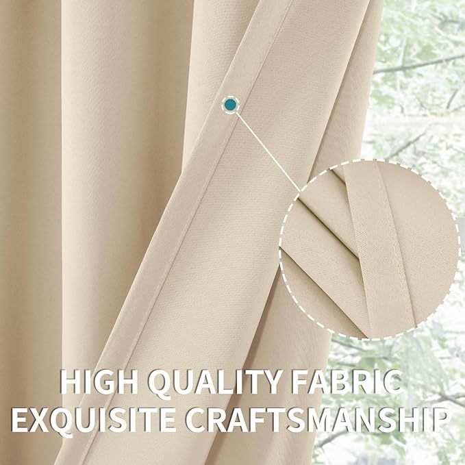BGment Champagne Curtains for Kitchen Cafe Window 29 x 36 Inch - Image 6
