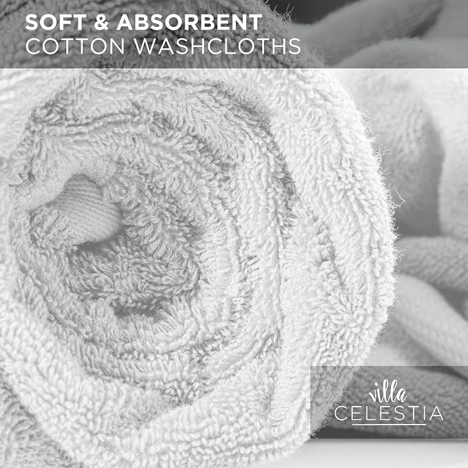100% Cotton Wash Cloth for face & Body Set of 12, Sustainable, Highly Absorbent - Image 7