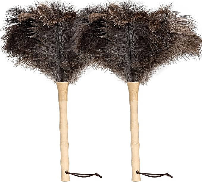 Ostrich Feather Duster 16 inch Feather Duster Fluffy Natural Genuine Ostrich by iHUFeather