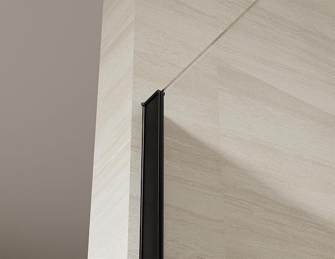 Shower Screen 34" x 74" Half Frameless Shower Wall Panel, Tempered Glass 3/8 - Image 4