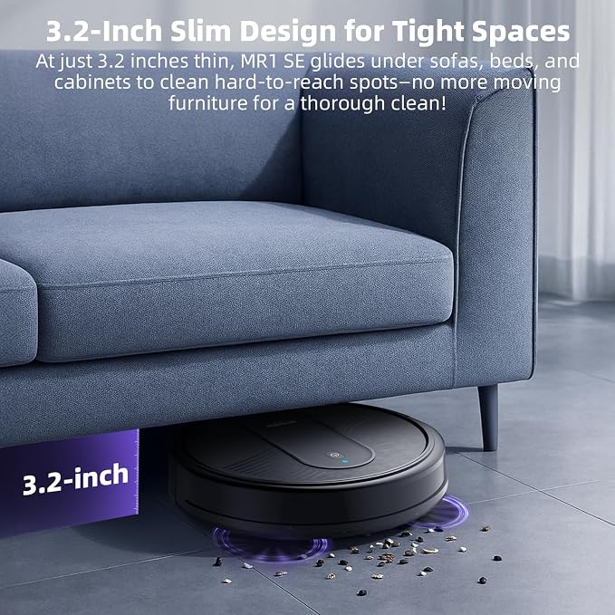 MONSGA Robot Vacuum Cleaner, 3000Pa Powerful Suction Robotic Vacuum, 3.2" - Image 3