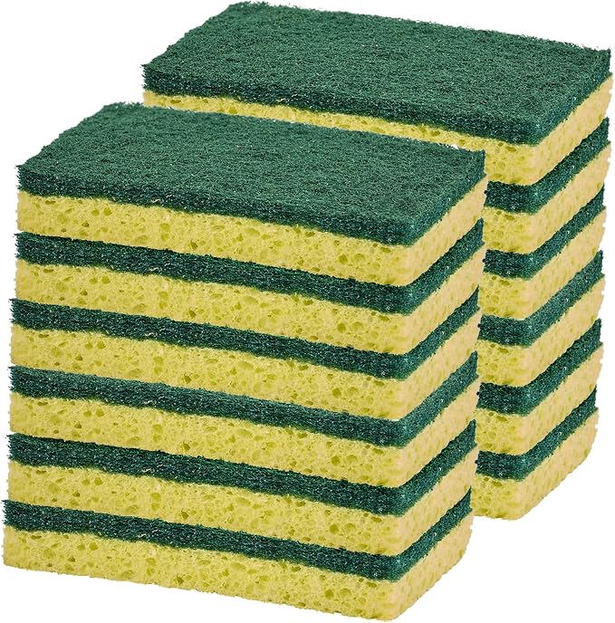 Kitchen Sponges for Washing Dishes, Non-Scratch Cellulose Dish Scrub Sponges by Superio