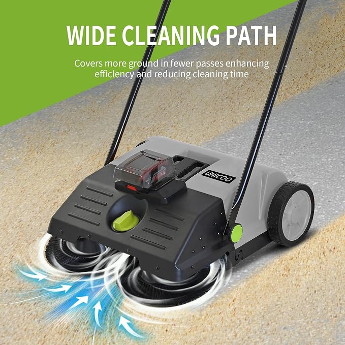 UNICOO® Electric Hand Push Floor Sweeper – Battery Powered Walk-Behind Sweeper - Image 5