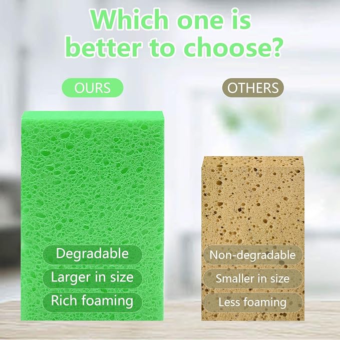 Cellulose Sponges, Large Size 4" x 6" x 1" - Image 9