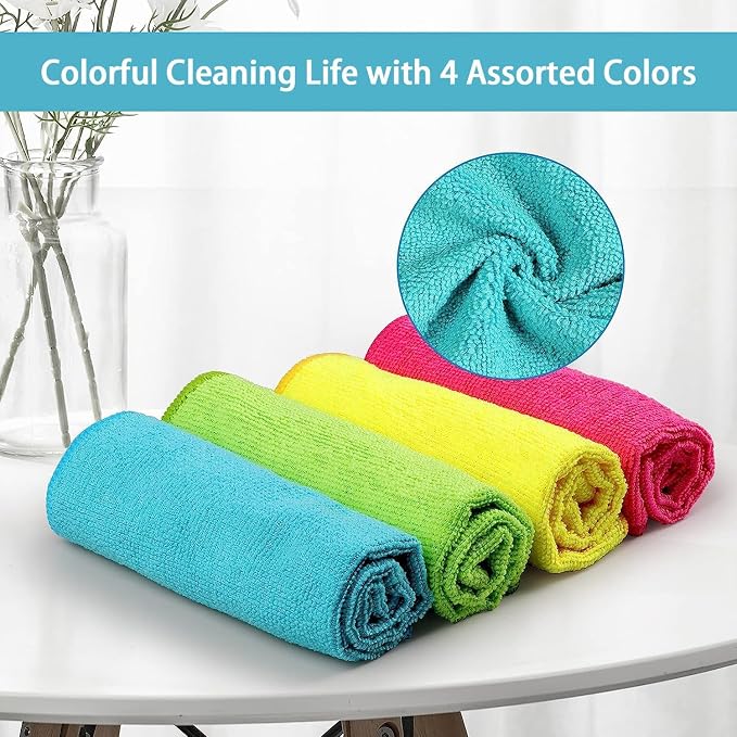 HOMEXCEL Microfiber Cleaning Cloth, 5 Pack Cleaning Towels - Image 3