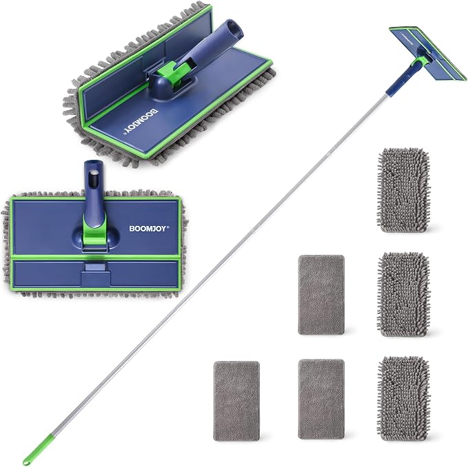 BOOMJOY Wall Cleaner Mop with Foldable Panel, Baseboard Cleaner Tool with 72" by BOOMJOY