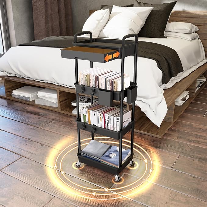 4 Tier Rolling Utility Cart - Image 3
