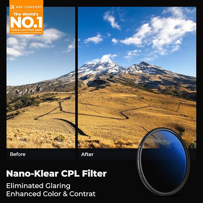 K&F CONCEPT 62mm Circular Polarizer Filter - Image 2