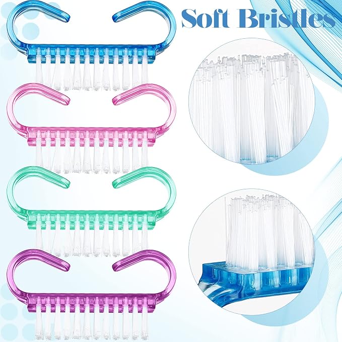 Bokon 400 Pcs Handle Grip Nail Brush Bulk Fingernail Scrub Brush - Image 4