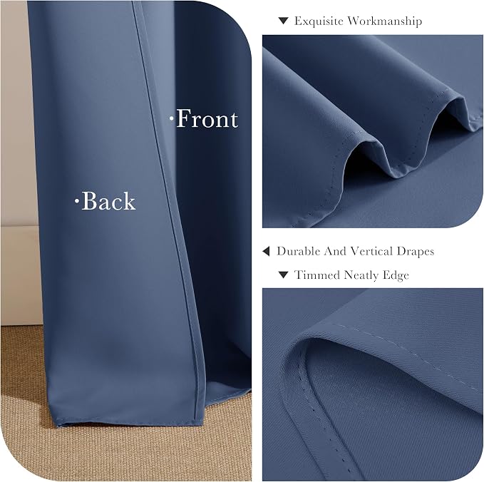 PONY DANCE Stone Blue Bedroom Curtains - Image 5