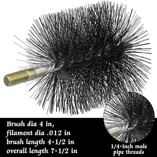 RattanView 4 Inch Double Spiral Flue Brush Round Chimney Cleaning Brush - Image 2