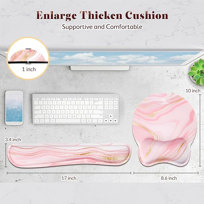 Gimars Ergonomic Mouse Pad Wrist Support, Upgrade Enlarge Superfine Fibre Soft - Image 7