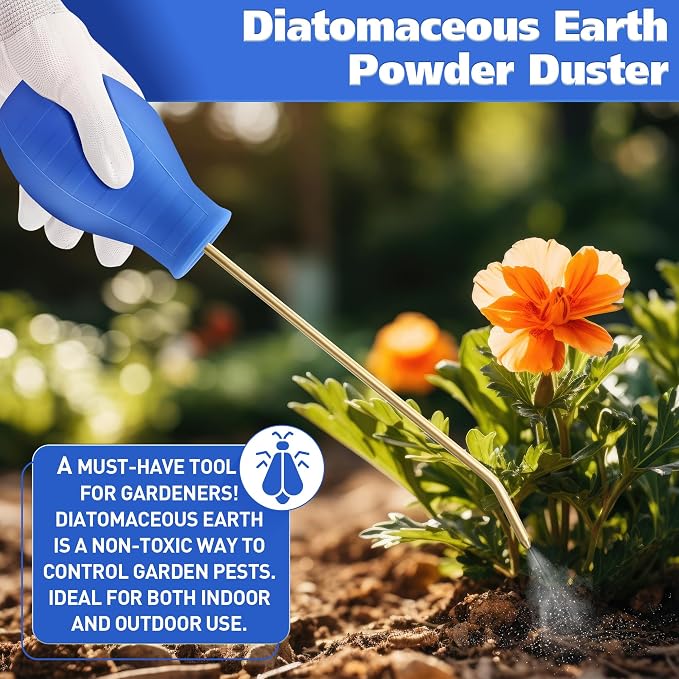 2 Pack Diatomaceous Earth Powder Duster, 8OZ Garden Powder Applicator Dispenser - Image 2