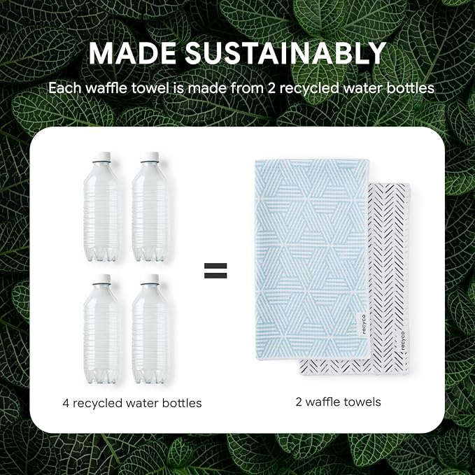 RECYCO Waffle Kitchen Towel Set of 2 - Image 5