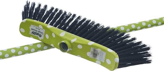 Polka Dot Design Broom with White Plastic Dustpan, Sweep Set Indoor and Outdoor - Image 4