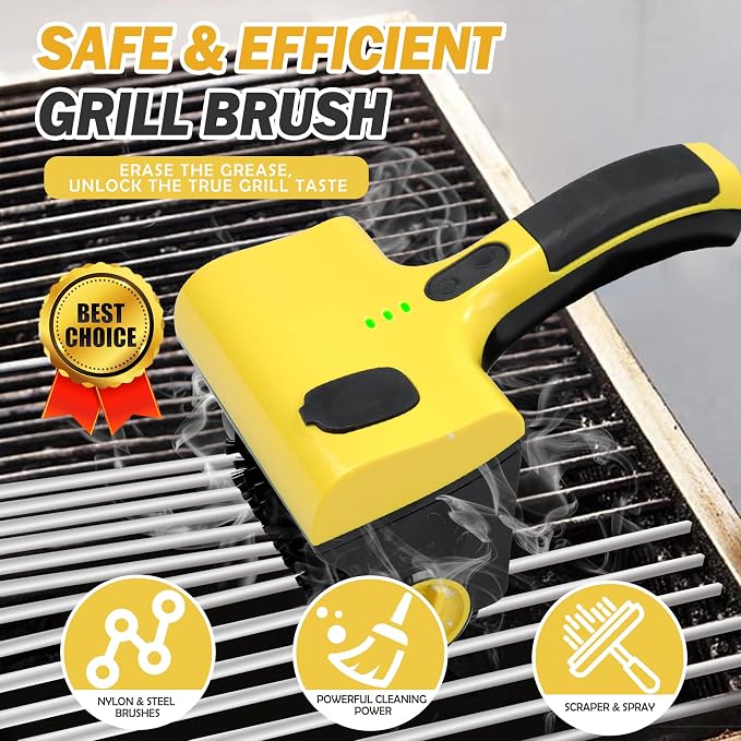 Power Grill Cleaner with Dual Brushes & Water Spray - Image 2