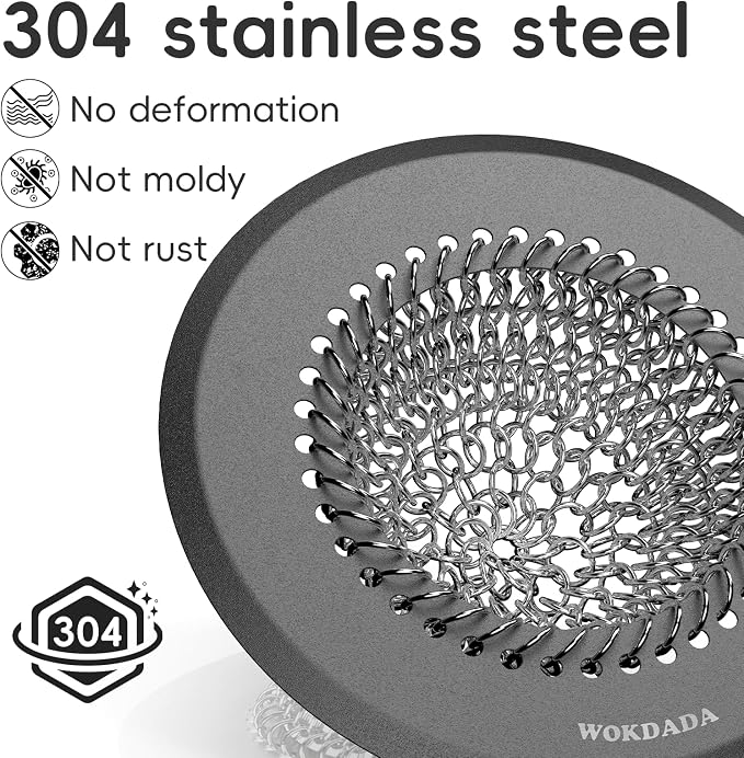 Bathtub Drain Hair Catcher: Fast Drainage Shower Version, Reversible 304 - Image 3