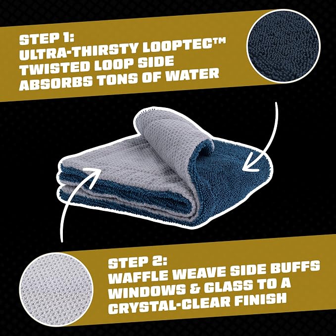 Chemical Guys Clean Stroke Dual-Sided Microfiber Glass Towels - Image 5