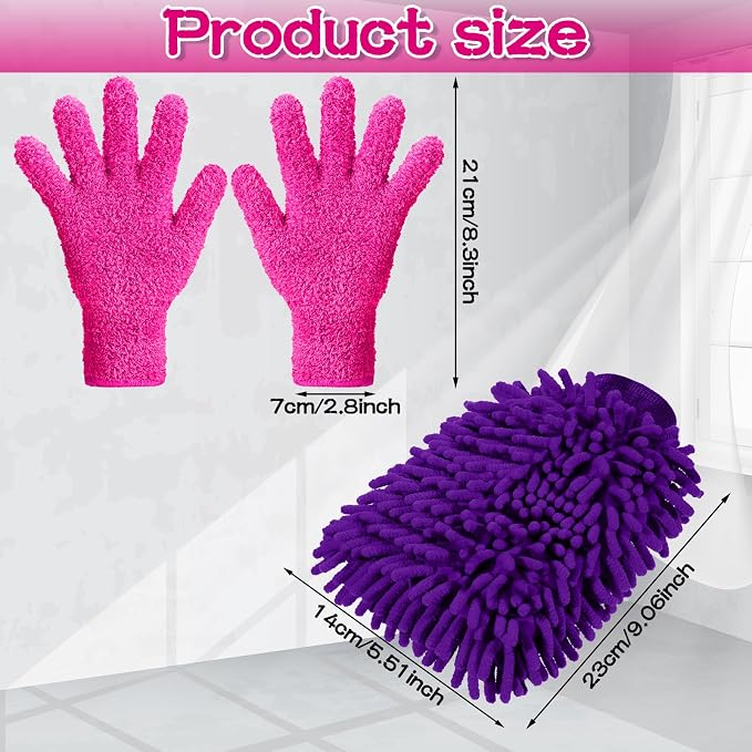 6 Pcs Microfiber Dusting Mitt Gloves - Image 2