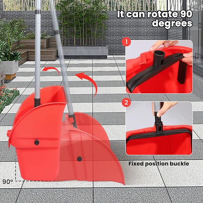 Commercial Broom and Dustpan Set, Jumbo Lobby Debris Dustpan, Heavy Duty Broom - Image 5