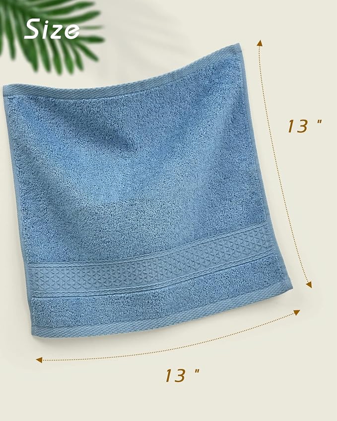 Cleanbear Pure Cotton Wash Cloths Face Cloths, 6 Colors per Set, 13 x 13 Inches - Image 3