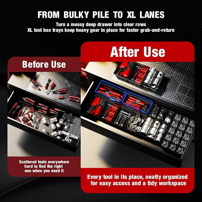 【6 PCS Extra-Large】 Tool Box Drawer Organizer Trays - Image 6