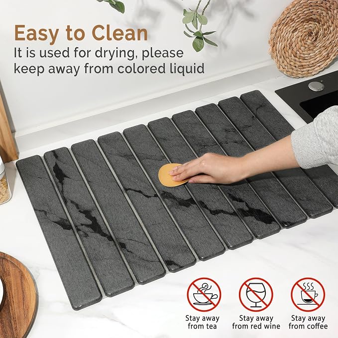 2 PCS Large Stone Dish Drying Mat - Image 5