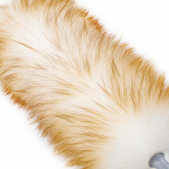 Lambswool Duster with Extension Pole up to 88.58 in, Natural Feather Dusters by Unknown
