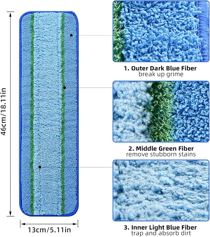 3 Pack Deep Clean Pads for Bona Family of Mops, Washable & Reusable Microfiber - Image 3