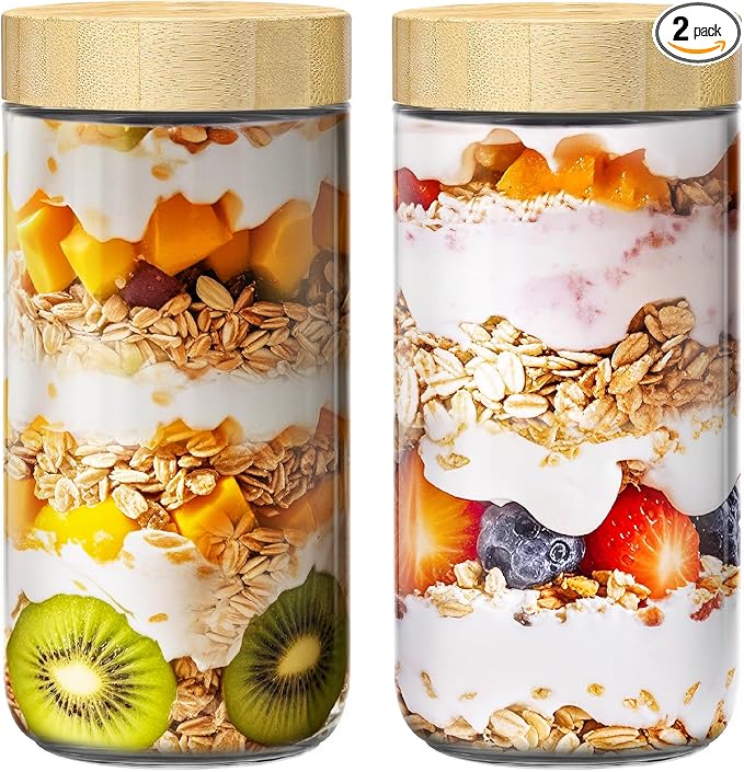 2 pack 24oz Overnight Oats Containers by HomArtist