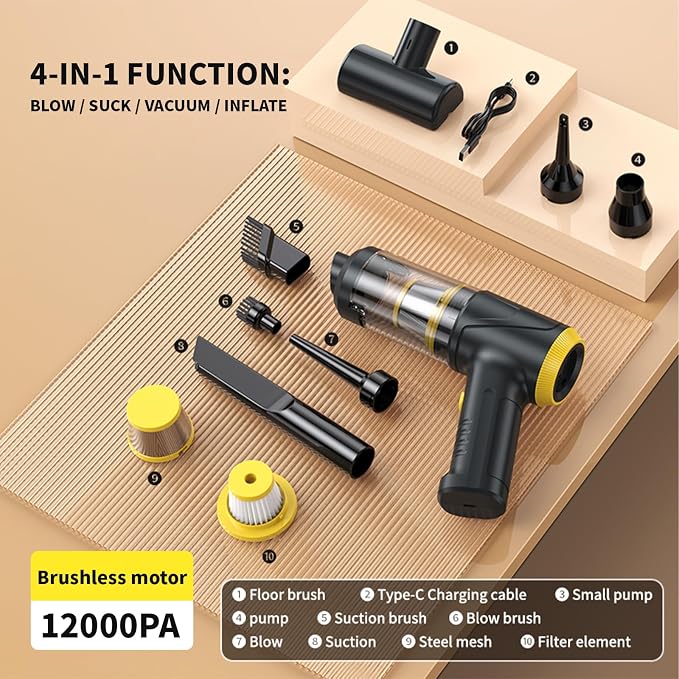 Cordless Handheld Vacuum & Air Duster - Image 7