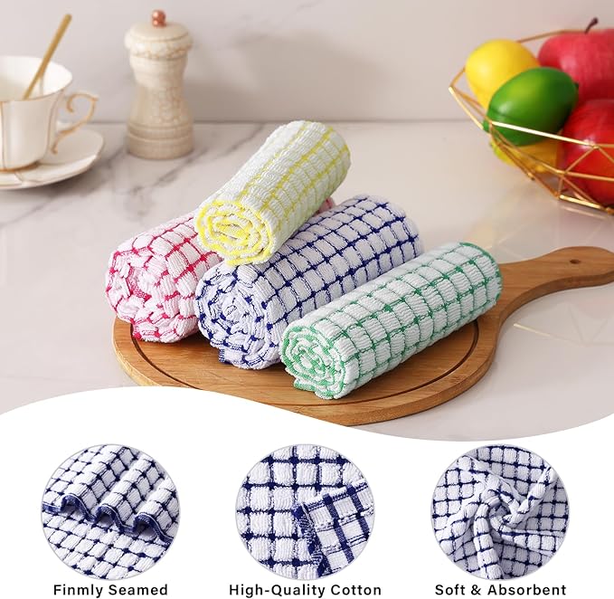 Homaxy Kitchen Towels and Dishcloths Set, 16 x 25 and 12 x 12 Inches, Super - Image 4