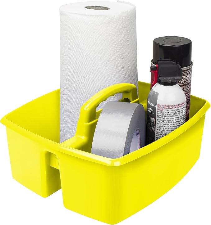 Storex 2-Compartment Large Craft Caddy – Multipurpose Classroom Organizer by Storex
