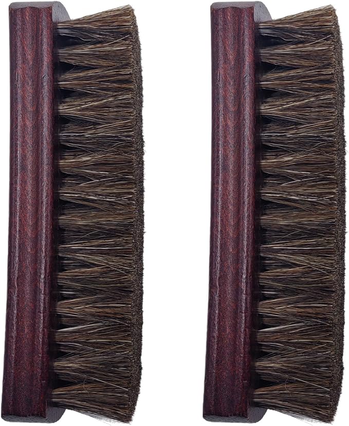 2 Pcs Horsehair Shoe Brush, Shoes Cleaning Polish Brush by Ponward
