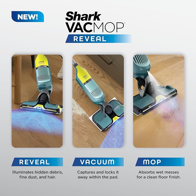 Shark VACMOP Reveal NEW Cordless Hard Floor Cleaner, Vacuum & Spray Mop - Image 2