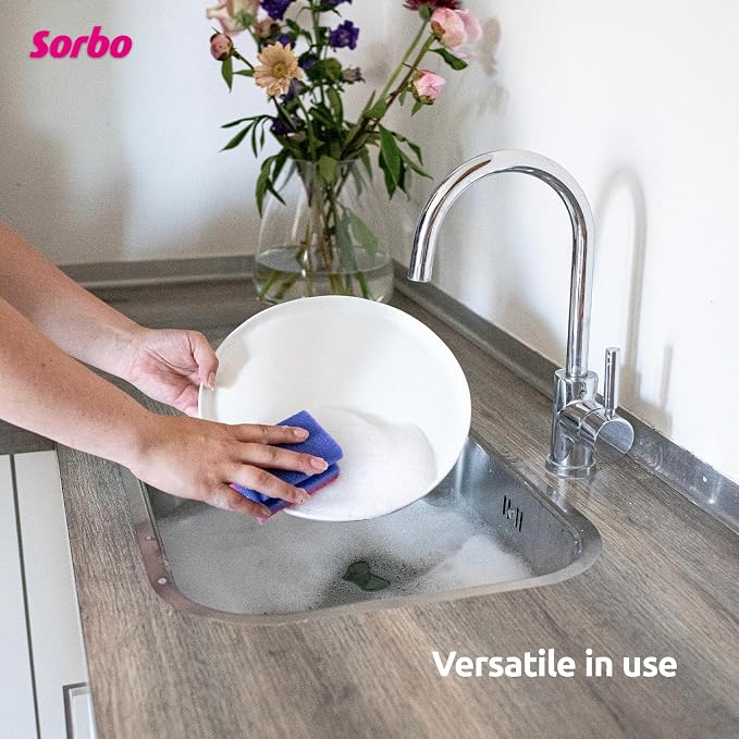 Sorbo Scouring Sponges, Non-Scratch Extra Grip and Super Absorbent Cleaning - Image 2