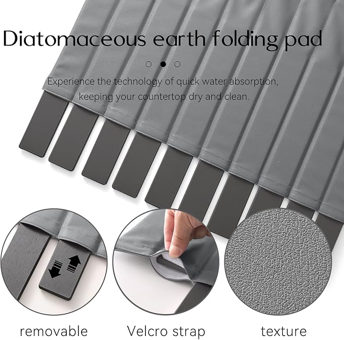 Large Stone Dish Drying Mat for Kitchen Counter 24x16 Inch - Image 4
