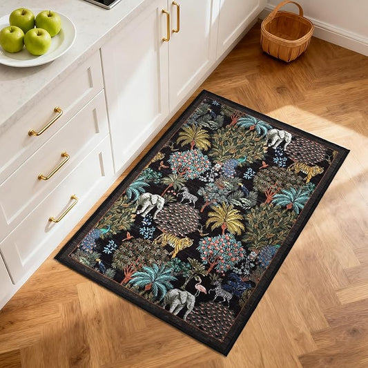GarveeHome Jungle Rug 2x3 Animal Print Rugs Non Slip Washable Front Door Rug by GarveeHome