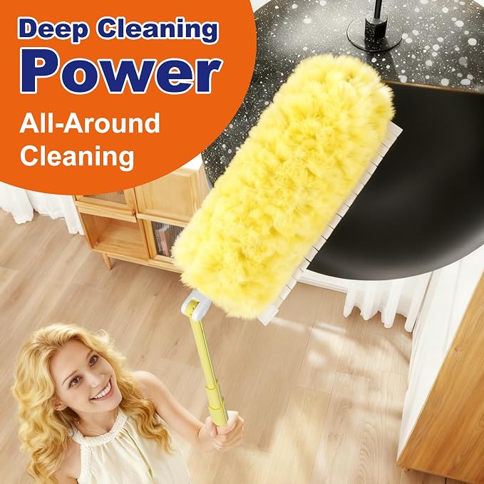 JOYMOOP Scented Telescopic Duster kit, 3FT Extendable Handle + 4 Yellow Refill - Image 2