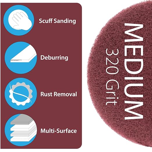 5" Abrasive Pad Hook & Loop Round Non-Woven Discs - Image 6