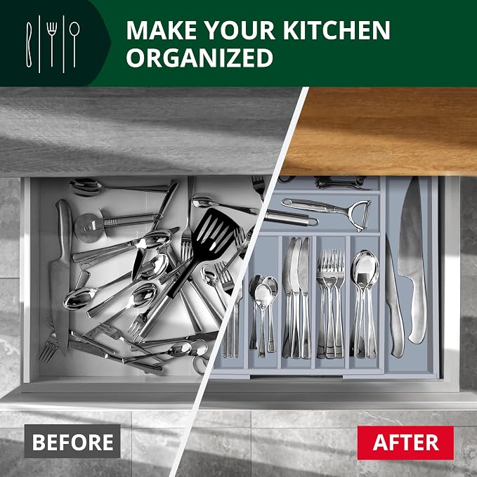 Luxury Bamboo Kitchen Drawer Organizer - Image 7