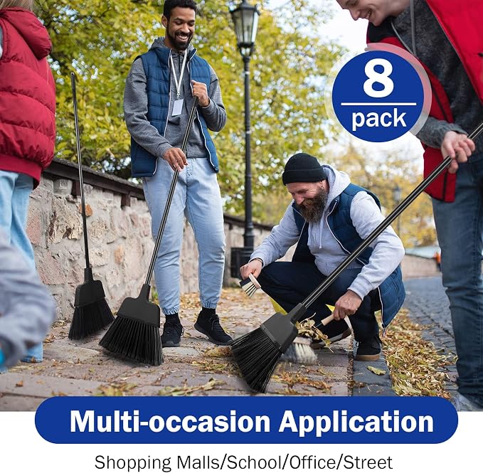 8 Pcs Outdoor Broom for Floor Cleaning 54 Inch Commercial Heavy Duty Broom Long - Image 6