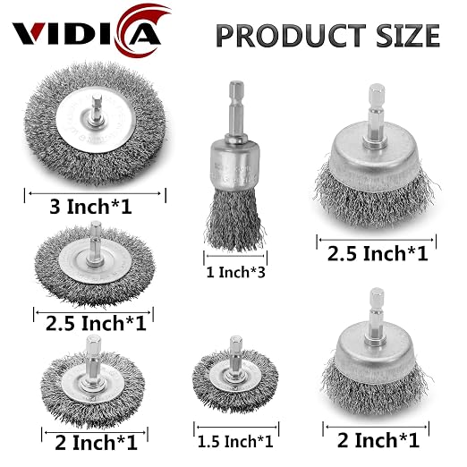 Wire Brush for Drill Set 9Pcs, Abrasive Wire Wheel for 1/4 Inch Hex Shank - Image 2