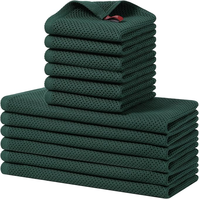 Homaxy 100% Cotton Kitchen Towels and Dishcloths Set, 12 x 12 Inches and 13 x by Homaxy