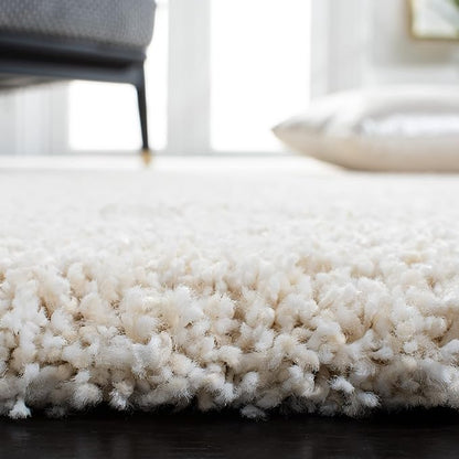 SAFAVIEH Milan Shag Collection Accent Rug - 2' x 4', Ivory, Solid Design, Non-Shedding & Easy Care, 2-inch Thick Ideal for High Traffic Areas in Entryway, Living Room, Bedroom (SG180-1212)